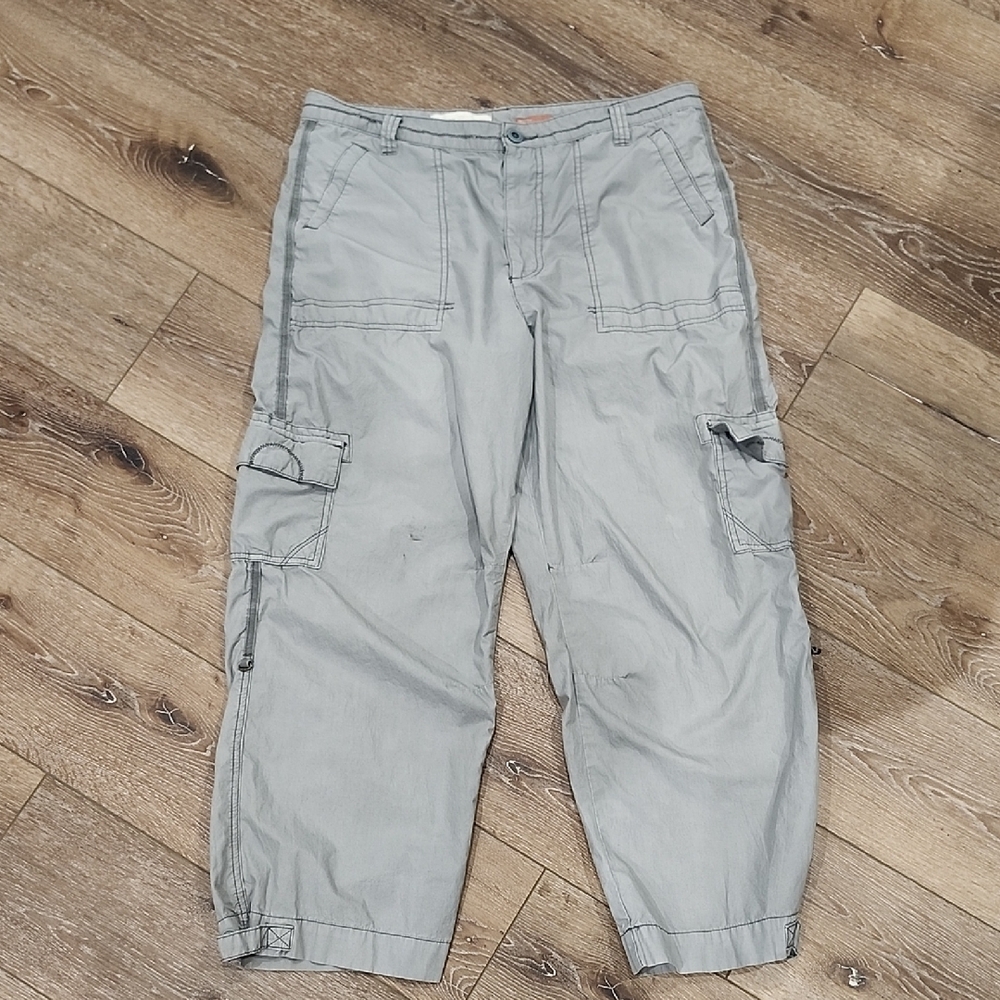 Pilcro Anthropologie Mens Light Gray Utility Cargo Pants Gorpcore Grunge Size 32